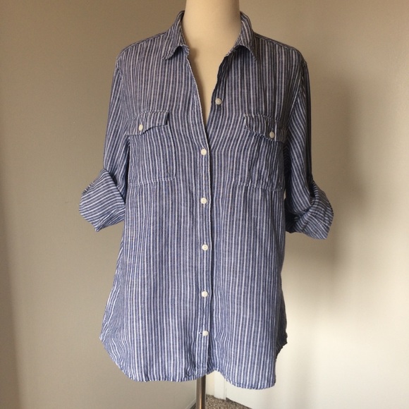 Eddie Bauer Tops - 🍃 Eddie Bauer Striped Button Down